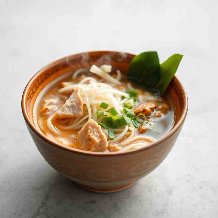 Khao Piak Sen - Rice Noodle Soup Recipe